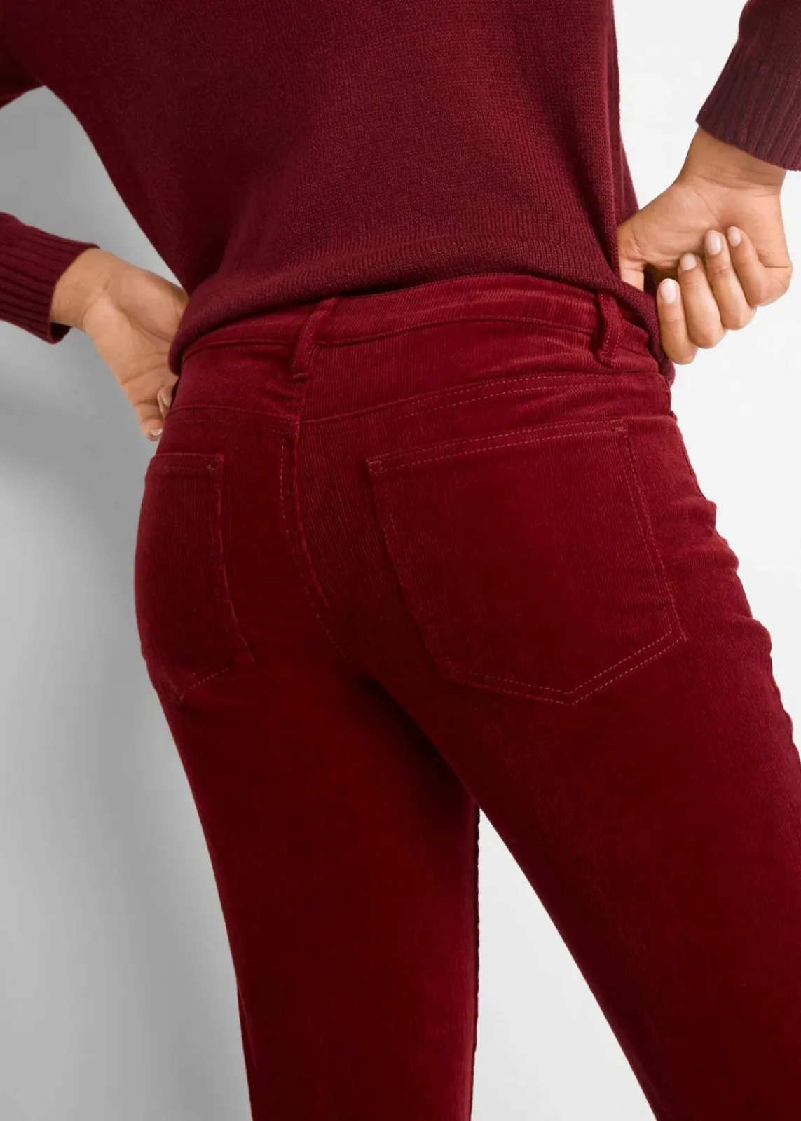 bonprix Hosen|Bekleidung·Kleider^Stretch-Cordhose, Bootcut kastanienrot