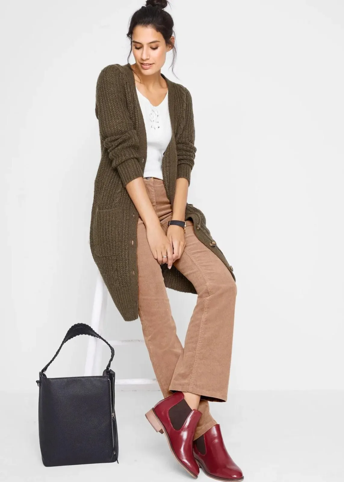 bonprix Hosen|Bekleidung·Kleider^Stretch-Cordhose, Bootcut camel