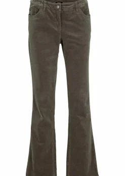 bonprix Hosen|Bekleidung·Kleider^Stretch-Cordhose, Bootcut dunkeloliv