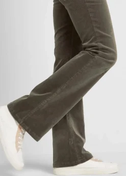 bonprix Hosen|Bekleidung·Kleider^Stretch-Cordhose, Bootcut dunkeloliv
