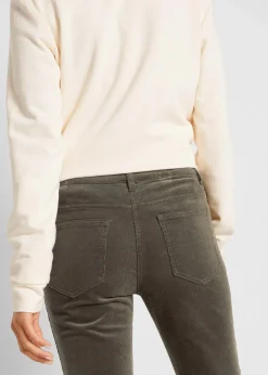 bonprix Hosen|Bekleidung·Kleider^Stretch-Cordhose, Bootcut dunkeloliv
