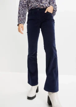 bonprix Bekleidung·Kleider|Hosen^Stretch-Cordhose, Bootcut dunkelblau