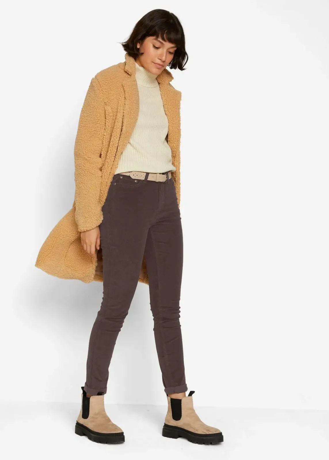 bonprix Hosen|Bekleidung·Kleider^Stretch-Cordhose, Skinny dunkelbraun