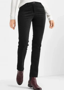 bonprix Bekleidung·Kleider|Nachhaltigere Materialien^Stretch-Cordhose, Slim Fit schwarz