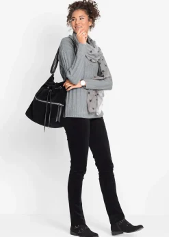 bonprix Bekleidung·Kleider|Nachhaltigere Materialien^Stretch-Cordhose, Slim Fit schwarz