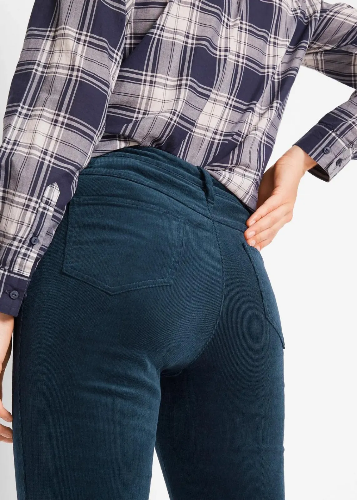 bonprix Hosen|Bekleidung·Kleider^Stretch-Cordhose, Straight dunkelblau