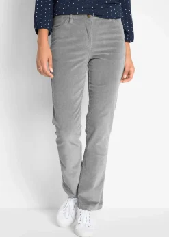 bonprix Hosen|Bekleidung·Kleider^Stretch-Cordhose, Straight grau