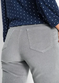 bonprix Hosen|Bekleidung·Kleider^Stretch-Cordhose, Straight grau