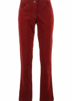 bonprix Hosen|Bekleidung·Kleider^Stretch-Cordhose, Straight kastanienrot