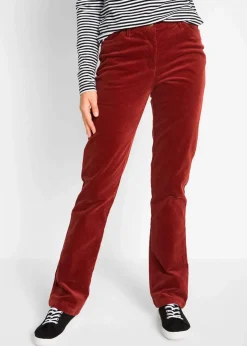 bonprix Hosen|Bekleidung·Kleider^Stretch-Cordhose, Straight kastanienrot