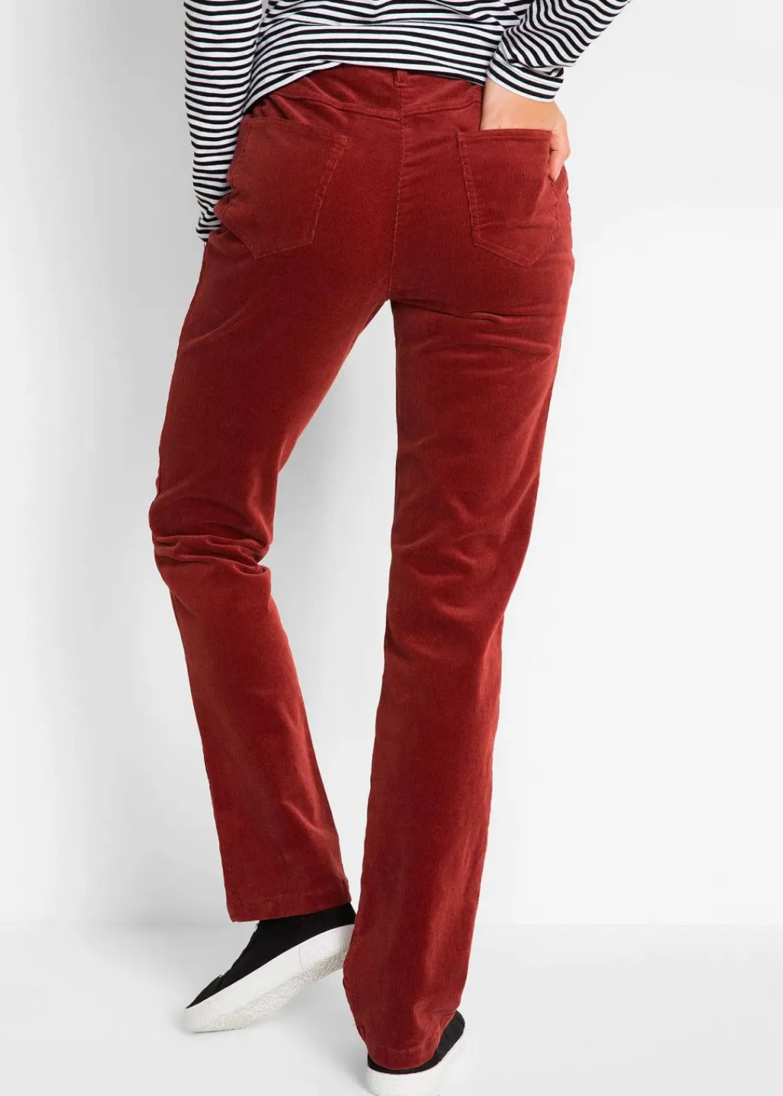 bonprix Hosen|Bekleidung·Kleider^Stretch-Cordhose, Straight kastanienrot