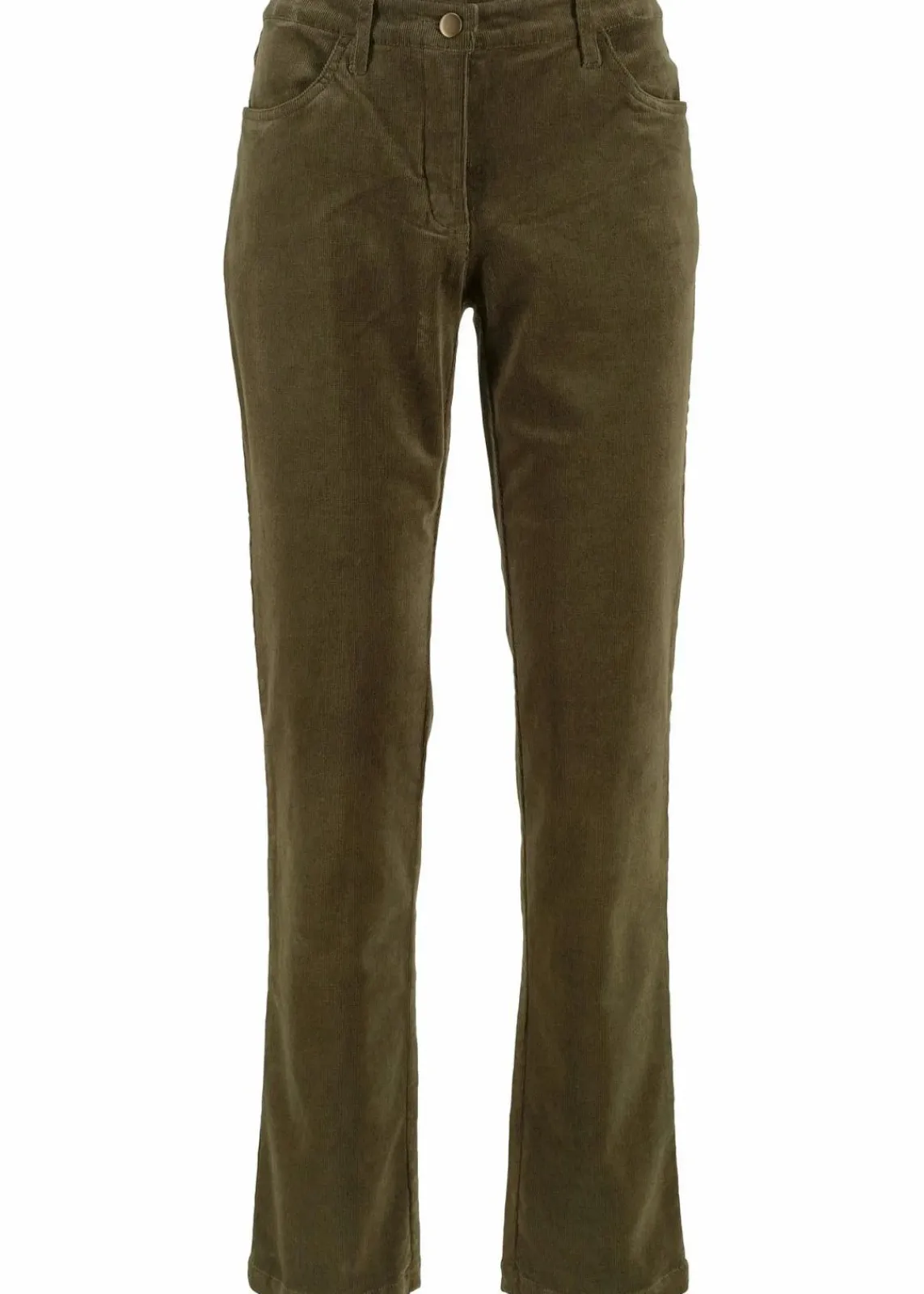 bonprix Hosen|Bekleidung·Kleider^Stretch-Cordhose, Straight dunkeloliv