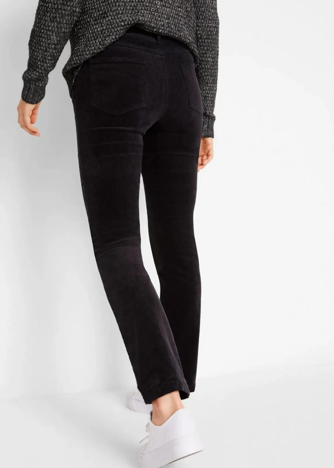 bonprix Bekleidung·Kleider|Hosen^Stretch-Cordhose, Straight schwarz