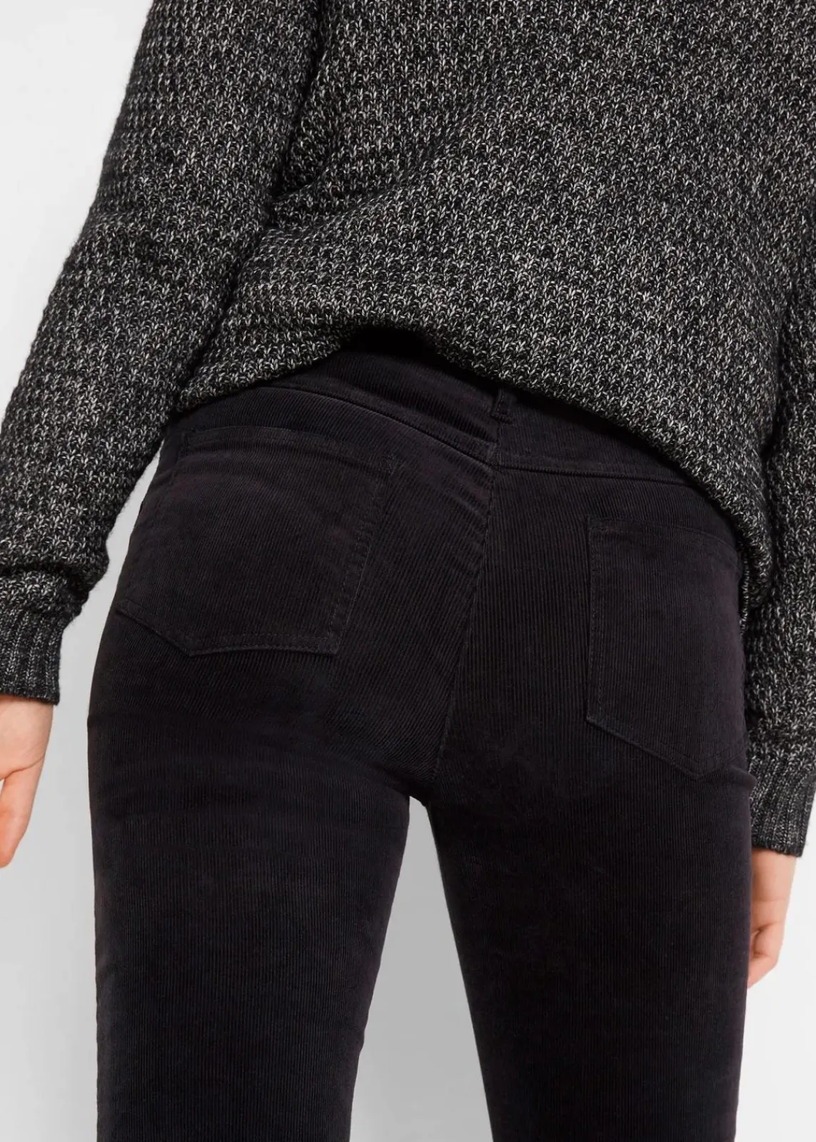 bonprix Bekleidung·Kleider|Hosen^Stretch-Cordhose, Straight schwarz