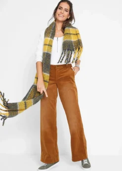 bonprix Hosen|Bekleidung·Kleider^Stretch-Cordhose, Wide cognac braun used