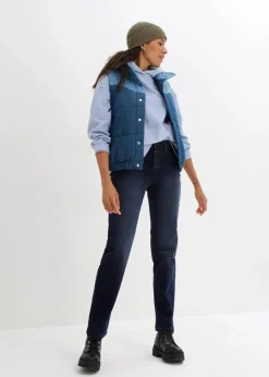 bonprix Bekleidung·Kleider^Stretch-Cordhose, Wide dunkelblau