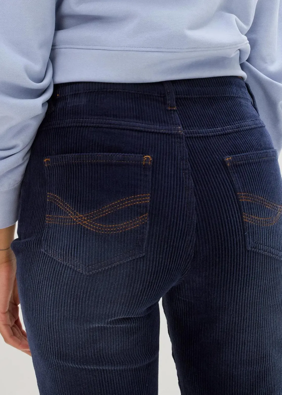 bonprix Bekleidung·Kleider^Stretch-Cordhose, Wide dunkelblau