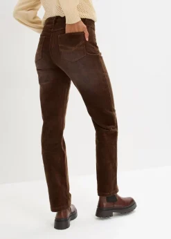 bonprix Bekleidung·Kleider^Stretch-Cordhose, Wide braun