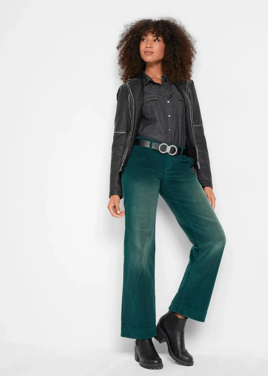bonprix Bekleidung·Kleider|Hosen^Stretch-Cordhose, Wide ahornrot