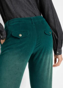 bonprix Hosen|Bekleidung·Kleider^Stretch-Cordhose, Wide tiefgrün used