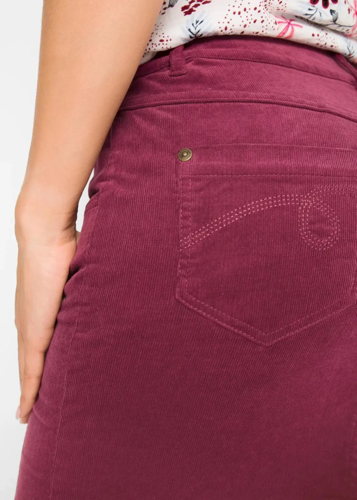 bonprix Röcke|Bekleidung·Sportbekleidung^Stretch-Cordrock rhododendronrot