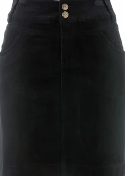 bonprix Bekleidung·Sportbekleidung|Röcke^Stretch-Cordrock schwarz