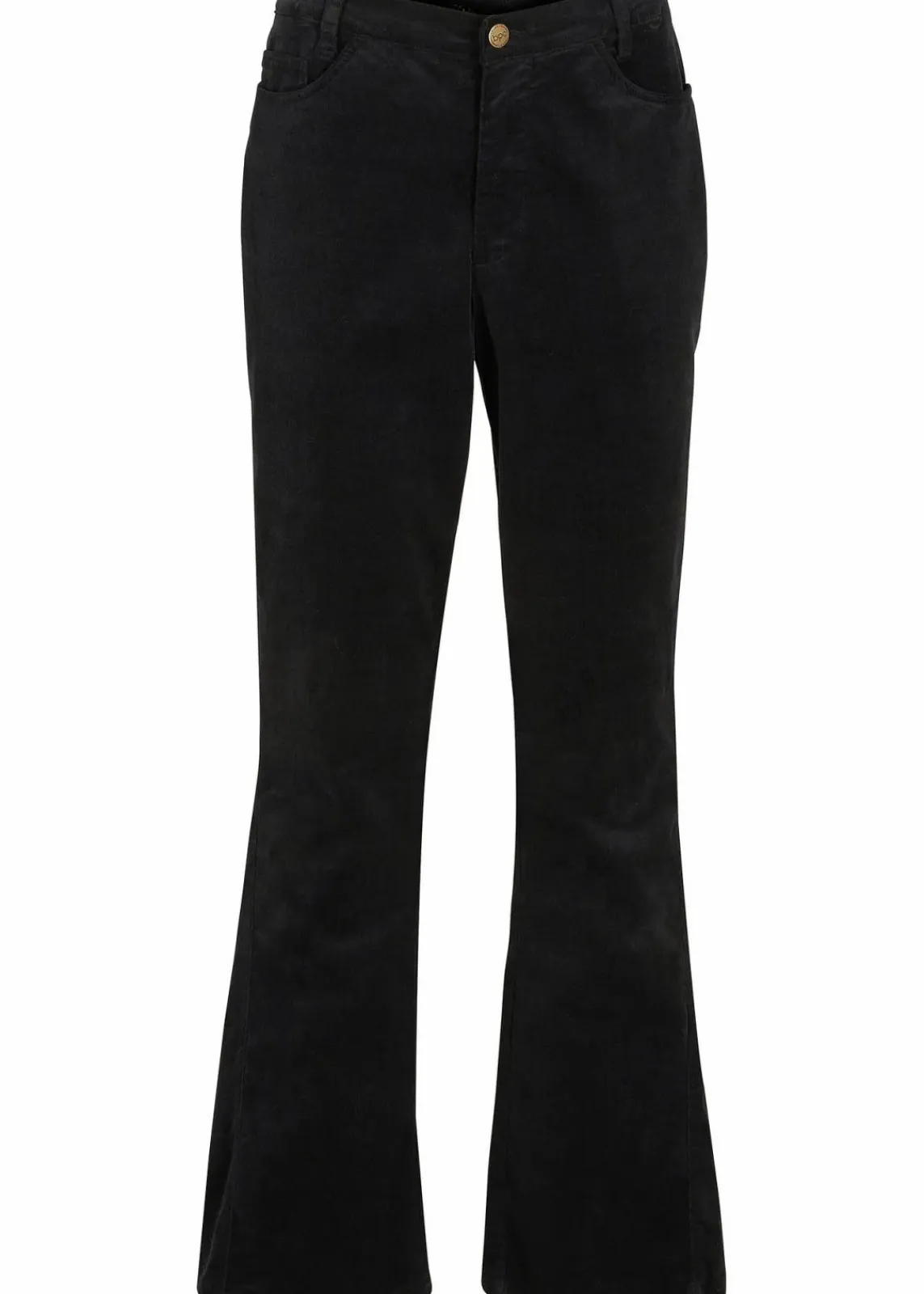 bonprix Bekleidung·Kleider|Hosen^Stretch-Cord-Schlaghose mit High-Waist-Bequembund schwarz
