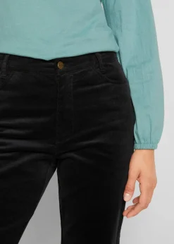bonprix Bekleidung·Kleider|Hosen^Stretch-Cord-Schlaghose mit High-Waist-Bequembund schwarz