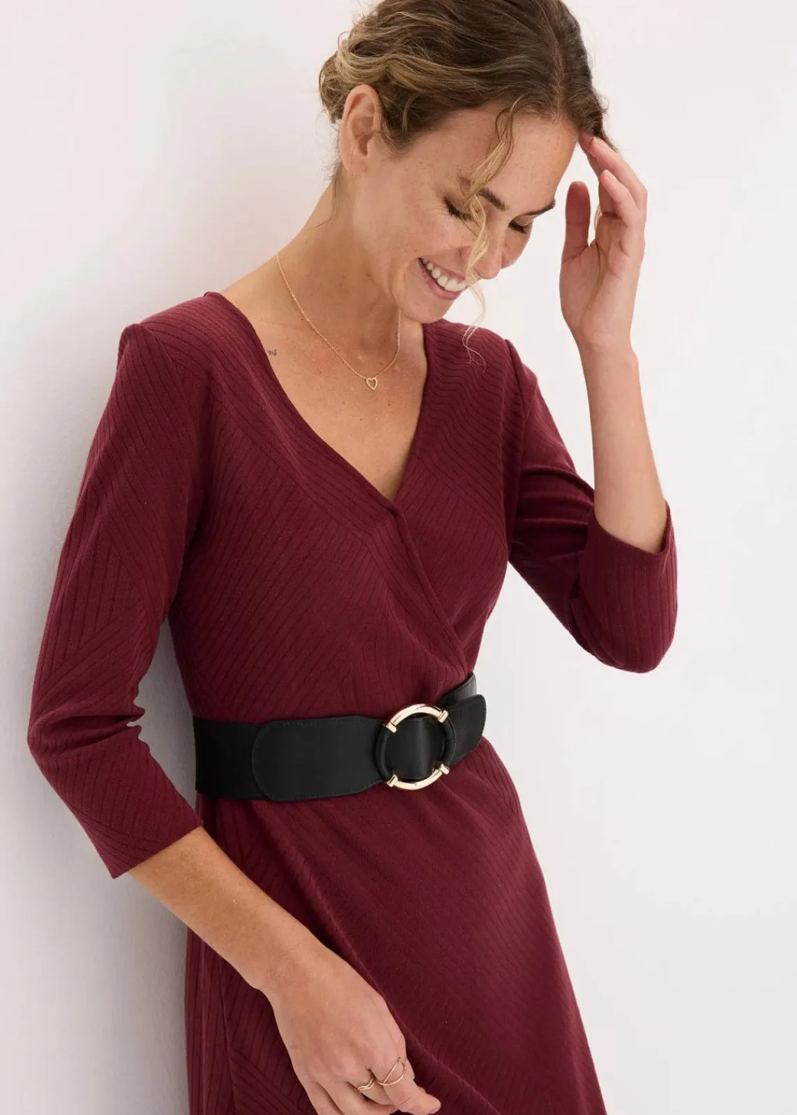 bonprix Gürtel|Schuhe & Accessoires In Spezialgrößen·Gürtel^Stretchgürtel schwarz/goldfarben
