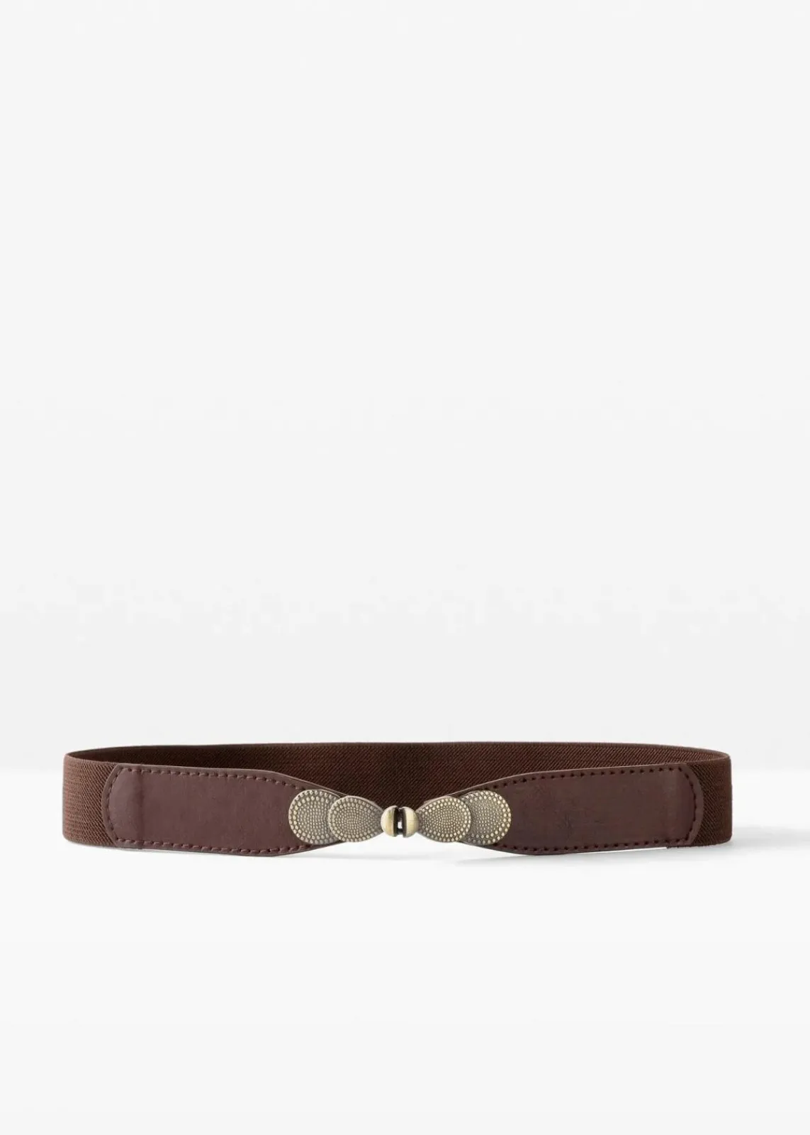 bonprix Gürtel|Schuhe & Accessoires In Spezialgrößen·Gürtel^Stretchgürtel kaffeebraun/goldfarben