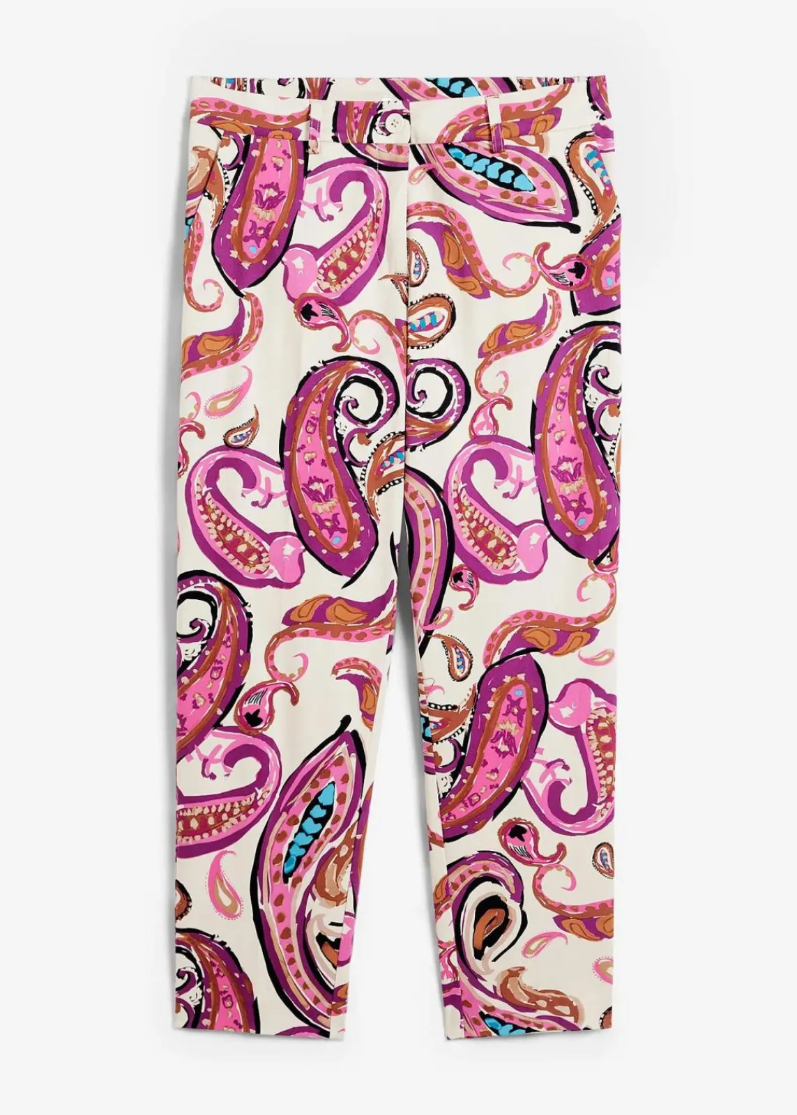 bonprix Bekleidung·Kleider|Hosen^7/8-Stretchhhose wollweiß/violettorchidee paisley