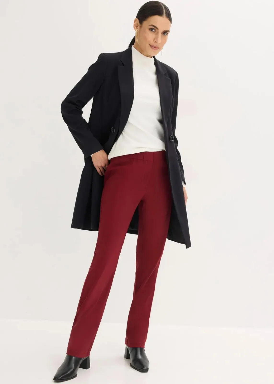 bonprix Kurzgrößen|Bekleidung·Kleider^Stretch-Hose rubinrot