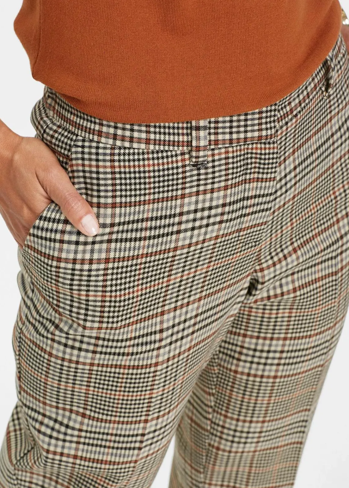 bonprix Bekleidung·Kleider|Hosen^Stretch-Hose hellbraun kariert