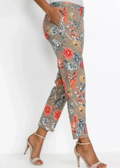 bonprix Bekleidung·Kleider|Hosen^7/8-Stretch-Hose taupe geblümt
