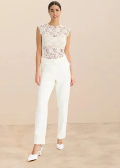 bonprix Bekleidung·Kleider|Hosen^Stretch-Hose wollweiß