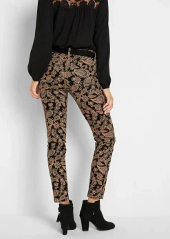 bonprix Bekleidung·Kleider|Hosen^Stretch-Hose bedruckt schwarz paisley