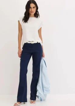 bonprix Hosen|Bekleidung·Kleider^Stretch-Hose, Bootcut dunkelblau