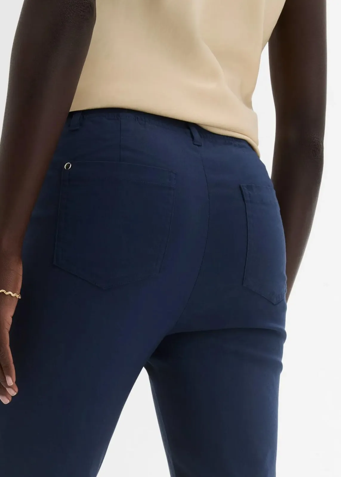 bonprix Hosen|Kurzgrößen^Stretchhose in Schlupfform dunkelblau