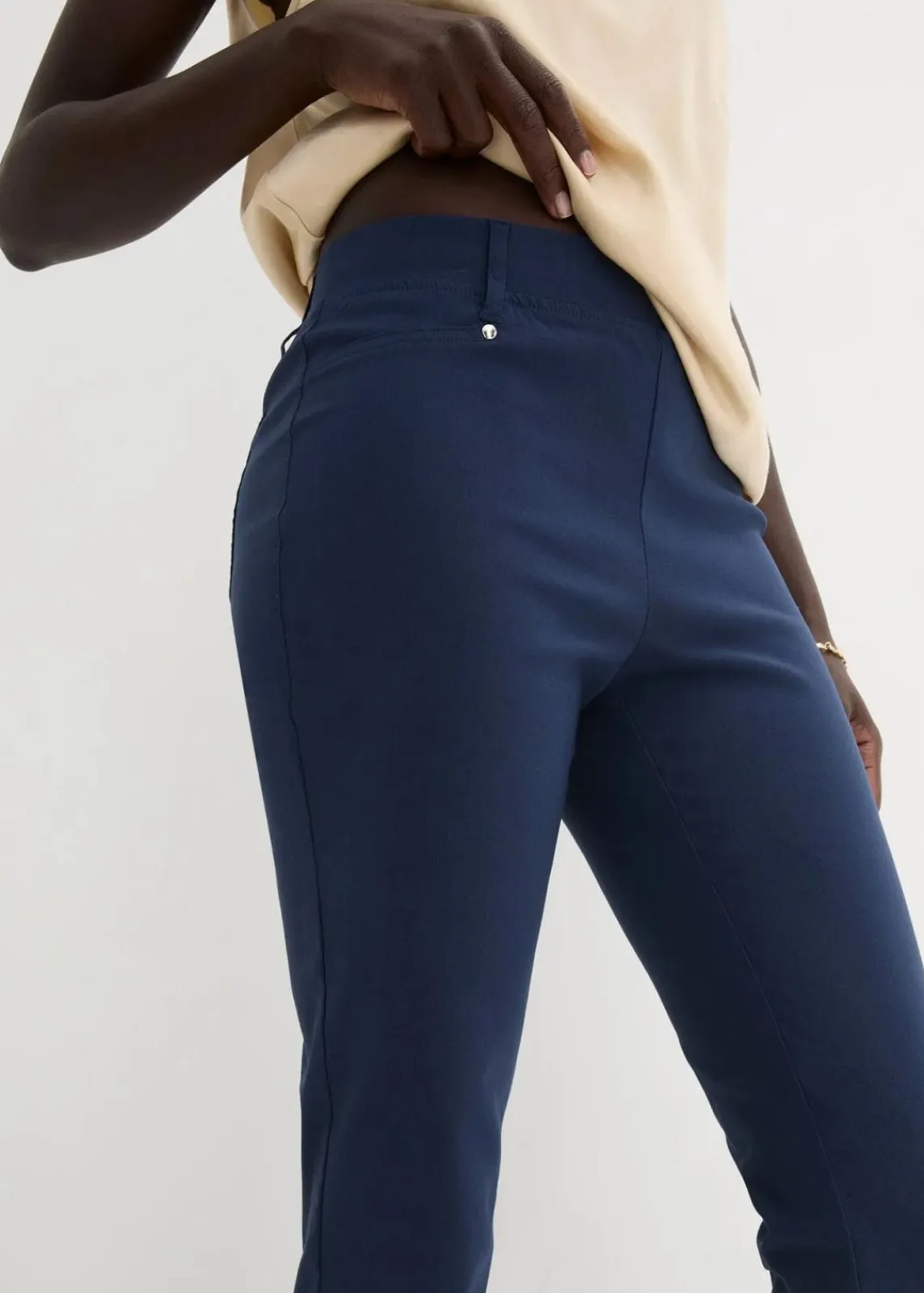bonprix Hosen|Kurzgrößen^Stretchhose in Schlupfform dunkelblau