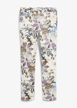 bonprix Bekleidung·Kleider|Hosen^Stretch-Hose mit Blumen-Print natur geblümt
