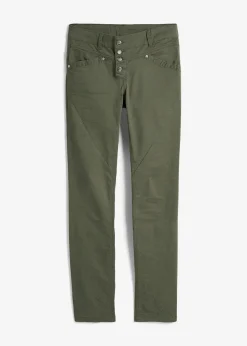 bonprix Hosen|Kurzgrößen^Stretch-Hose mit Crash-Effekt oliv