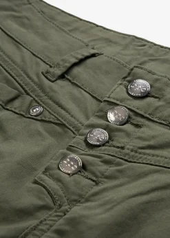 bonprix Hosen|Kurzgrößen^Stretch-Hose mit Crash-Effekt oliv