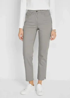 bonprix Bekleidung·Kleider|Hosen^Stretchhose mit geradem Bein, Mid Waist silbergrau