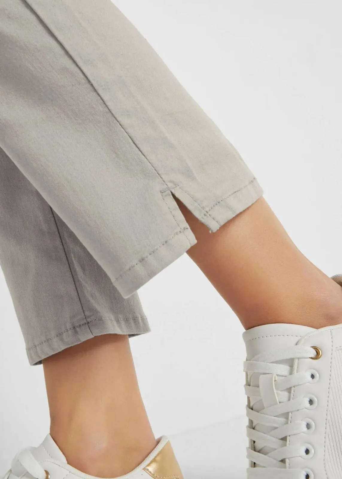bonprix Bekleidung·Kleider|Hosen^Stretchhose mit geradem Bein, Mid Waist silbergrau