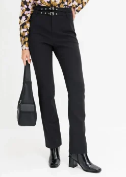 bonprix Bekleidung·Kleider|Hosen^Stretch-Hose mit Gürtel (2-tlg. Set) schwarz