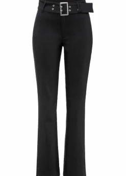 bonprix Bekleidung·Kleider|Hosen^Stretch-Hose mit Gürteldetails schwarz