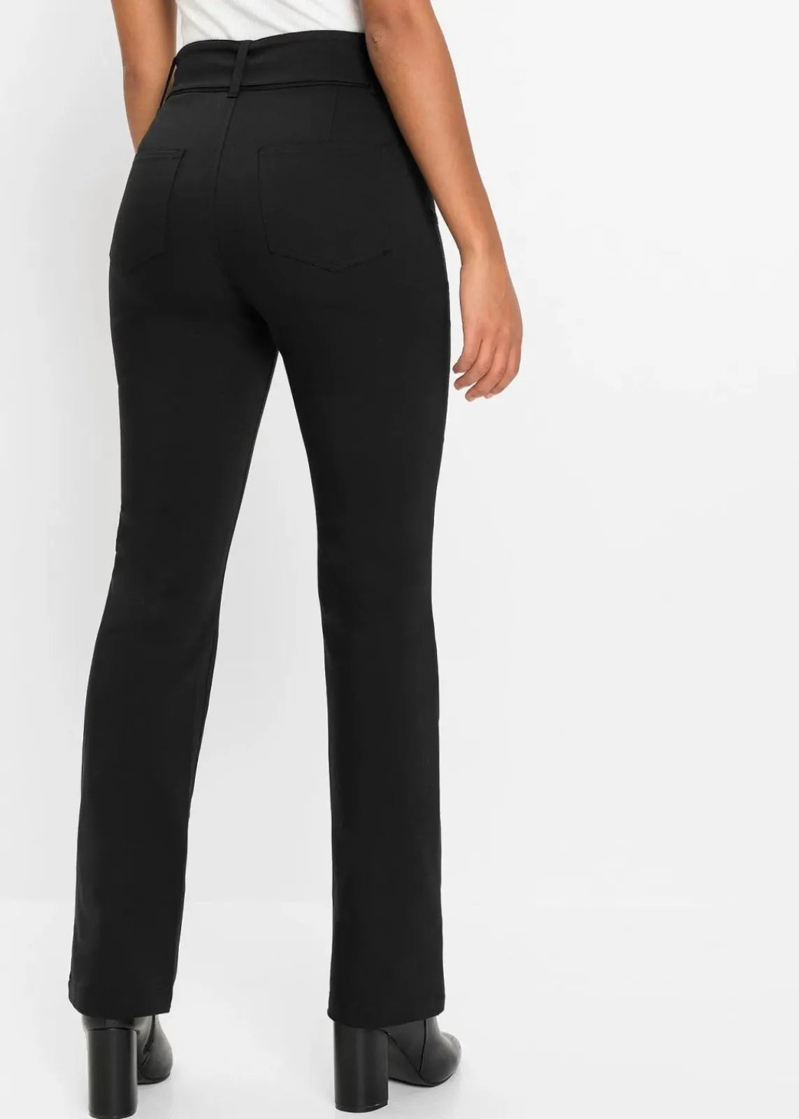 bonprix Bekleidung·Kleider|Hosen^Stretch-Hose mit Gürteldetails schwarz