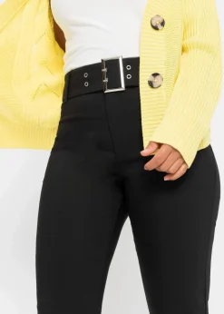 bonprix Bekleidung·Kleider|Hosen^Stretch-Hose mit Gürteldetails schwarz