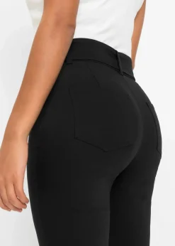 bonprix Bekleidung·Kleider|Hosen^Stretch-Hose mit Gürteldetails schwarz