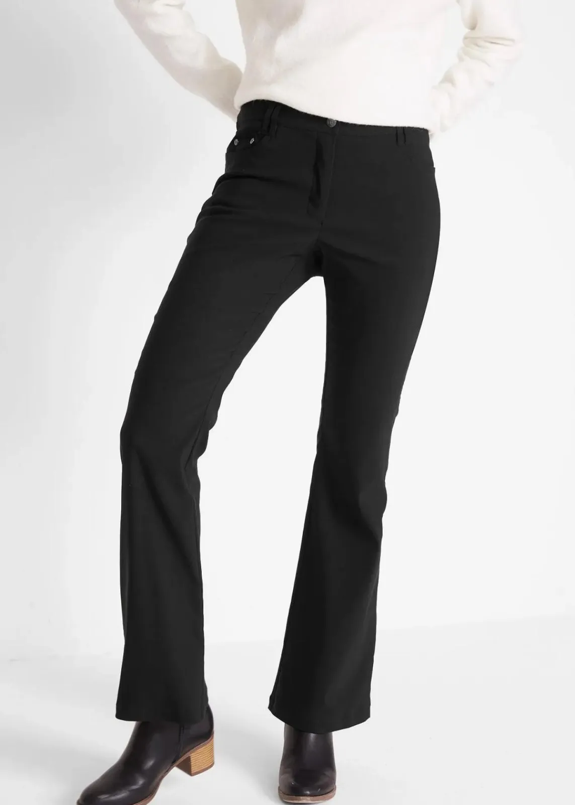 bonprix Bekleidung·Kleider^Stretch-Hose mit Viskose schwarz